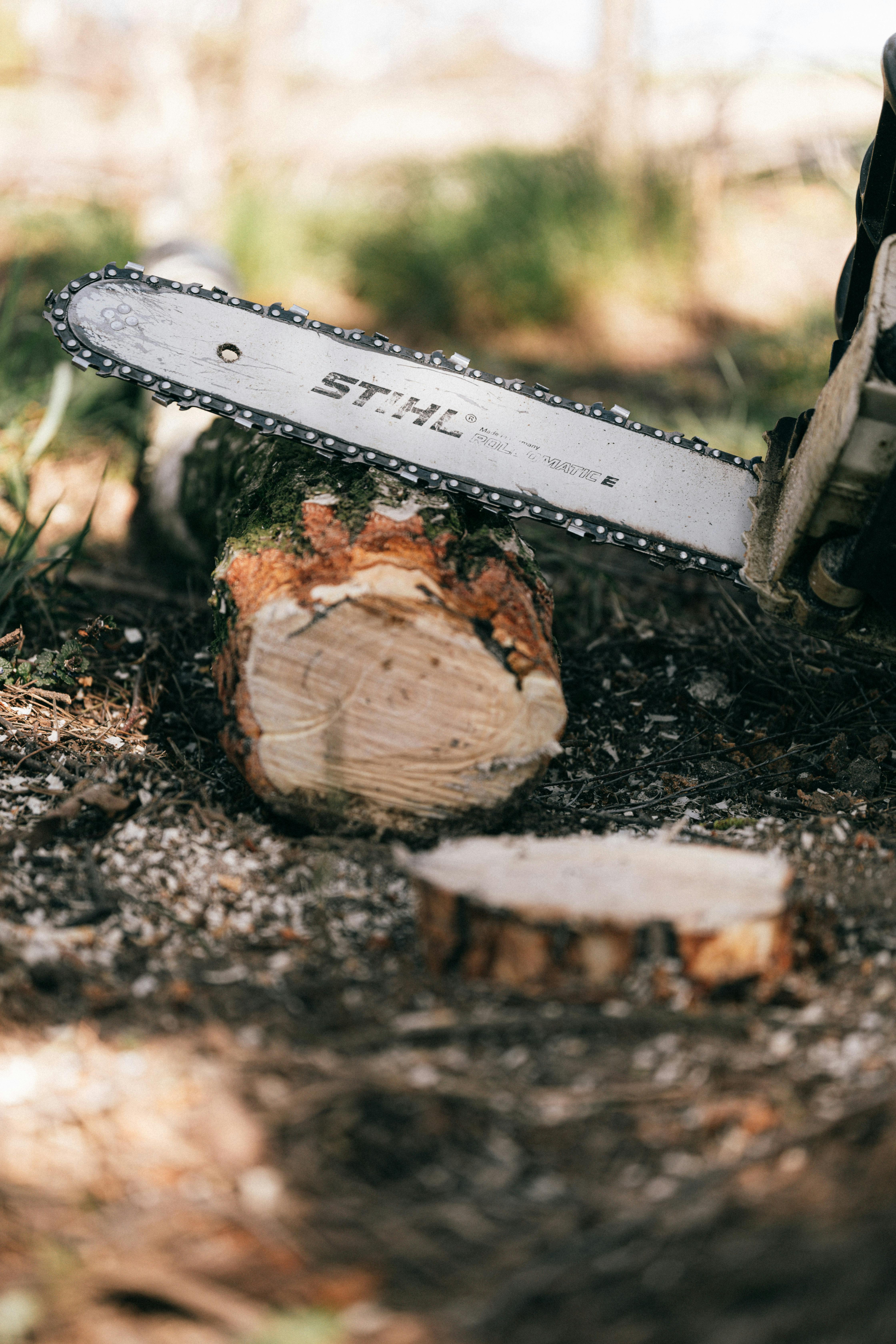 Parts of Stihl Akku Kettensäge showing maintenance